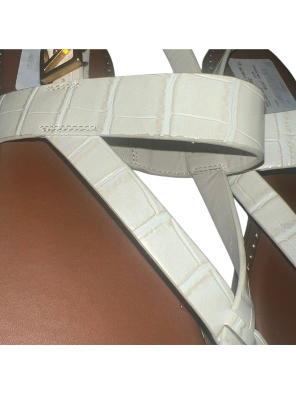 Franco Sarto Gabby Cream Open Round Toe Slingback Flat Sandals Size 9 New - Picture 8 of 10